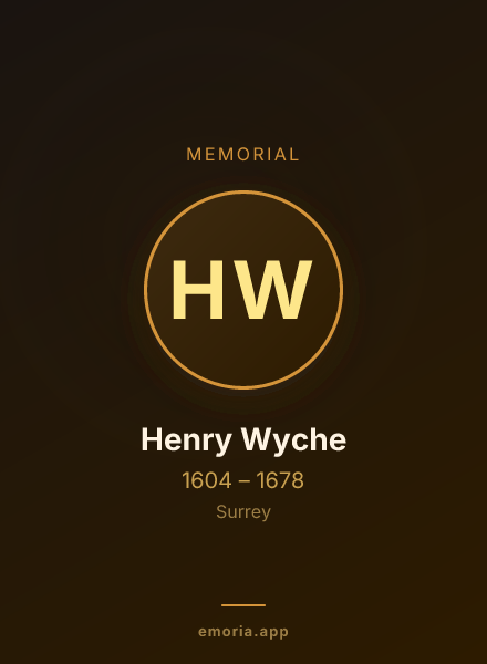 Memorial portrait of Henry Wyche