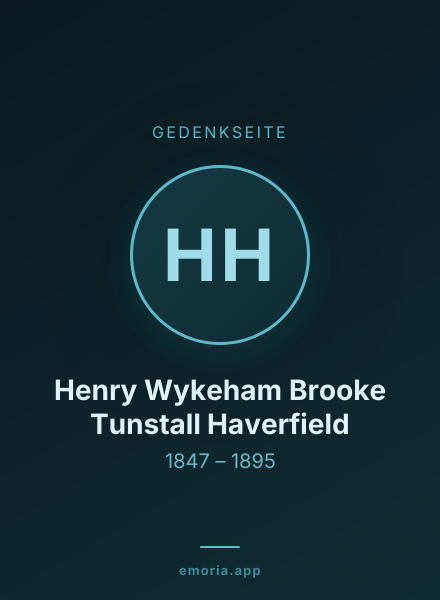 Gedenkportrait von Henry Wykeham Brooke Tunstall Haverfield
