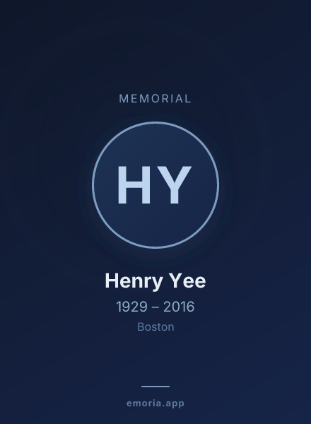 Memorial portrait of Henry Yee