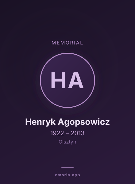 Memorial portrait of Henryk Agopsowicz