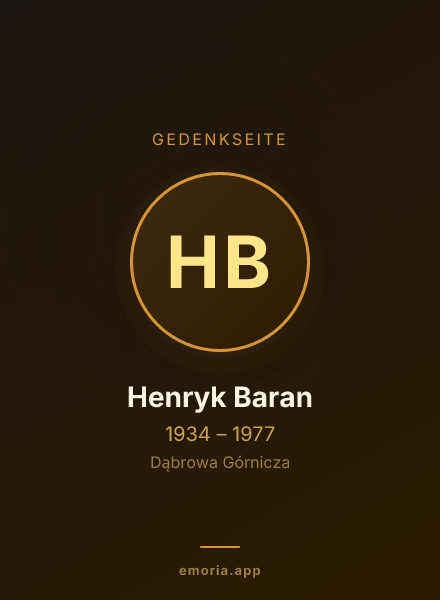 Gedenkportrait von Henryk Baran