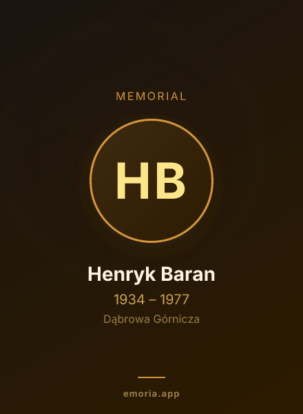 Memorial portrait of Henryk Baran