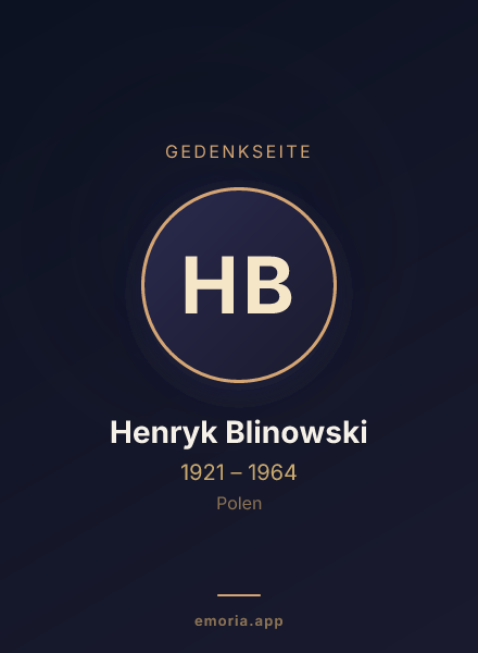 Gedenkportrait von Henryk Blinowski