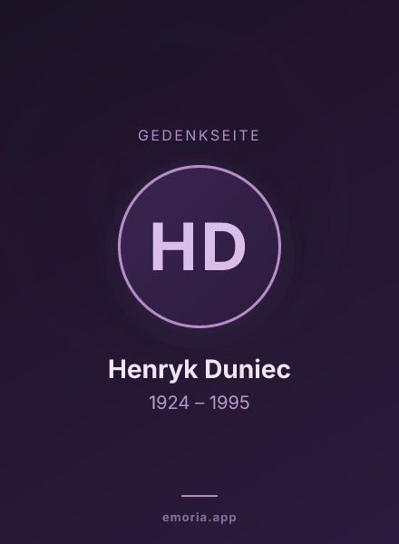 Gedenkportrait von Henryk Duniec