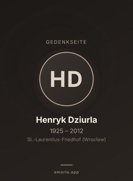 Gedenkportrait von Henryk Dziurla