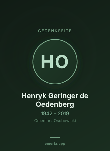 Gedenkportrait von Henryk Geringer de Oedenberg