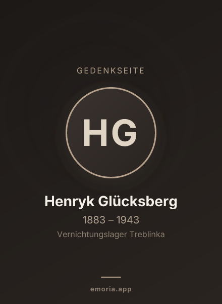 Gedenkportrait von Henryk Glücksberg