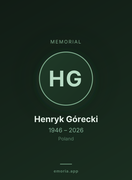 Memorial portrait of Henryk Górecki