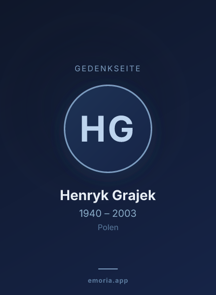 Gedenkportrait von Henryk Grajek