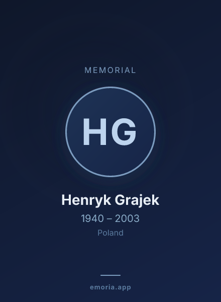 Memorial portrait of Henryk Grajek