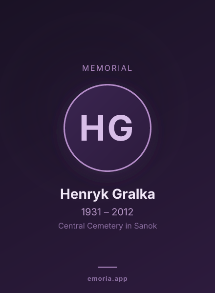Memorial portrait of Henryk Gralka