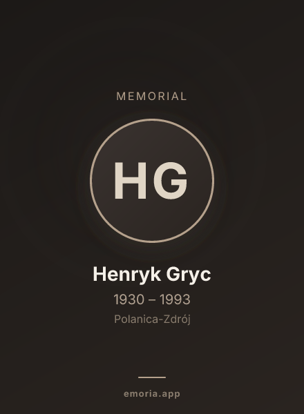 Memorial portrait of Henryk Gryc
