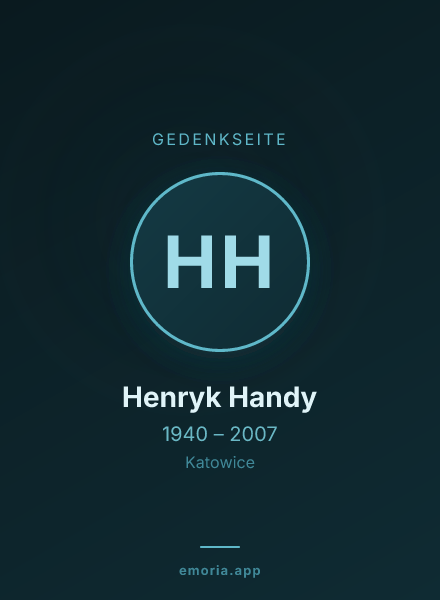 Gedenkportrait von Henryk Handy