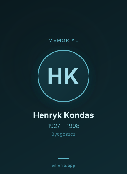 Memorial portrait of Henryk Kondas