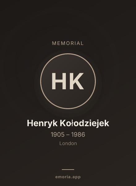 Memorial portrait of Henryk Kołodziejek