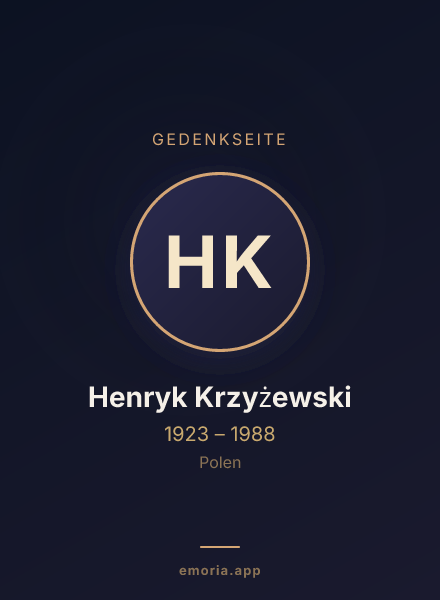 Gedenkportrait von Henryk Krzyżewski