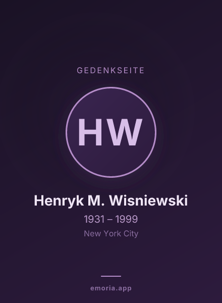 Gedenkportrait von Henryk M. Wisniewski