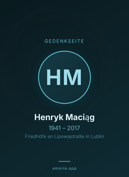 Gedenkportrait von Henryk Maciąg