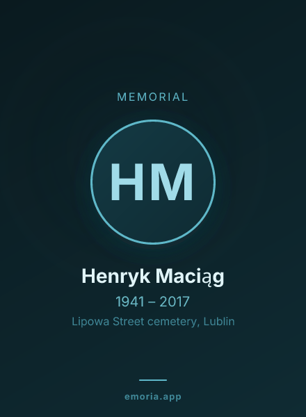 Memorial portrait of Henryk Maciąg