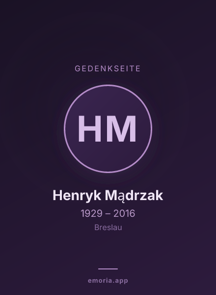 Gedenkportrait von Henryk Mądrzak