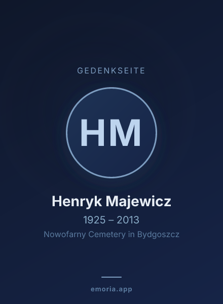 Gedenkportrait von Henryk Majewicz