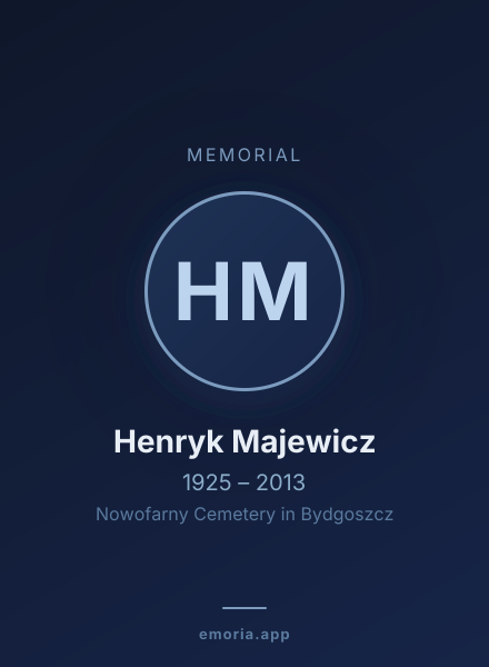 Memorial portrait of Henryk Majewicz