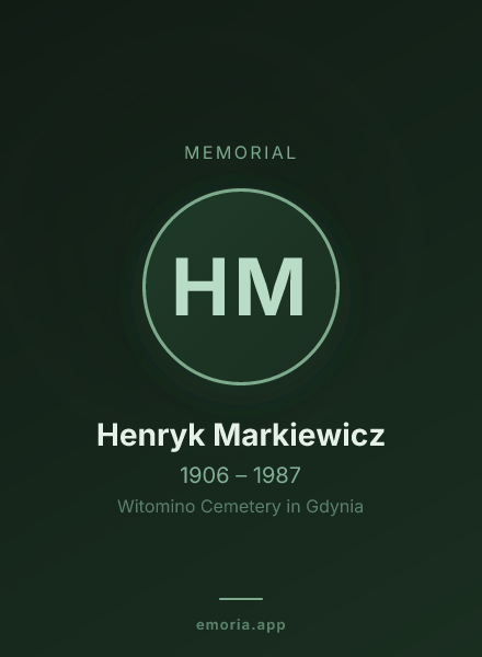 Memorial portrait of Henryk Markiewicz