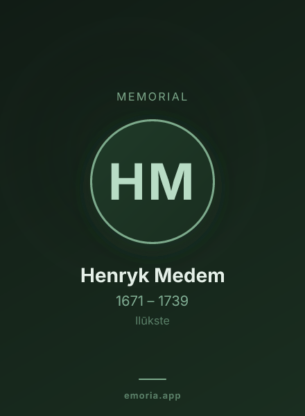 Memorial portrait of Henryk Medem