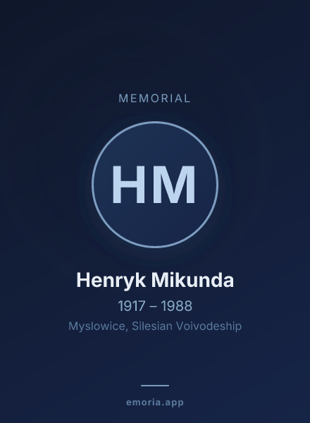 Memorial portrait of Henryk Mikunda
