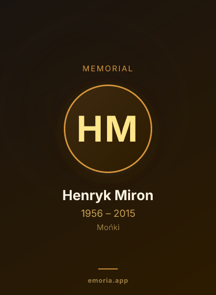 Memorial portrait of Henryk Miron