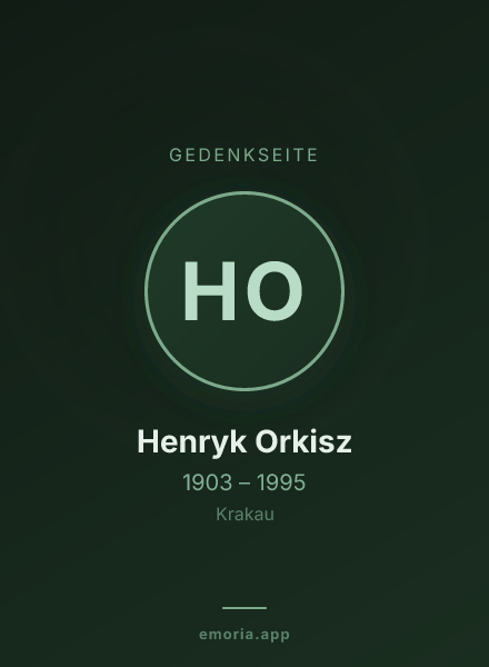 Gedenkportrait von Henryk Orkisz