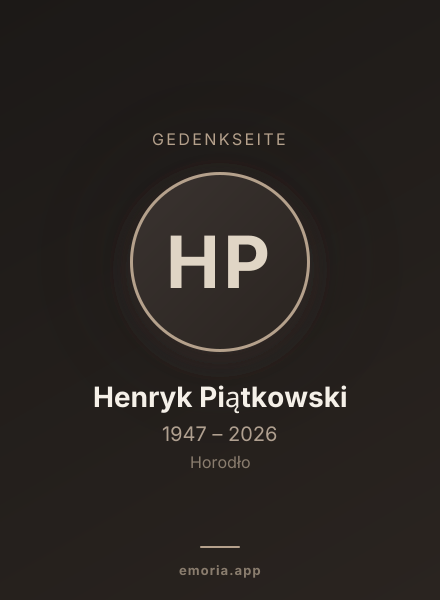 Gedenkportrait von Henryk Piątkowski