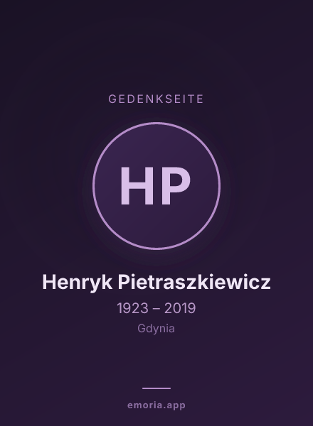 Gedenkportrait von Henryk Pietraszkiewicz