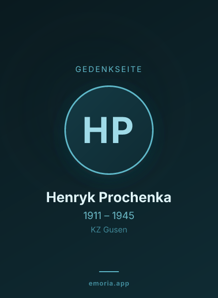 Gedenkportrait von Henryk Prochenka