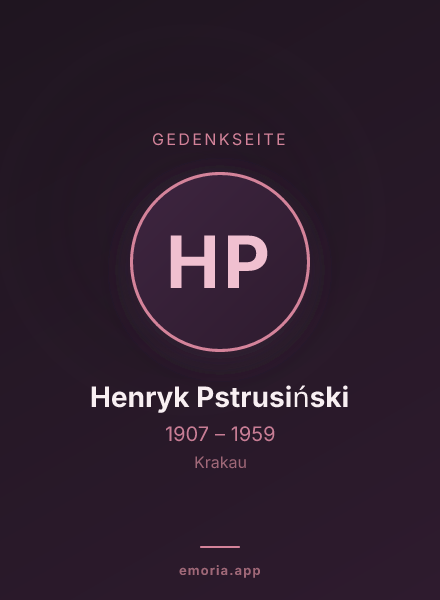 Gedenkportrait von Henryk Pstrusiński