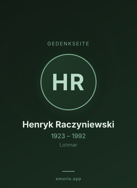 Gedenkportrait von Henryk Raczyniewski