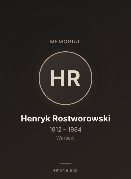 Memorial portrait of Henryk Rostworowski