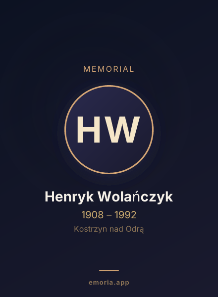 Memorial portrait of Henryk Wolańczyk