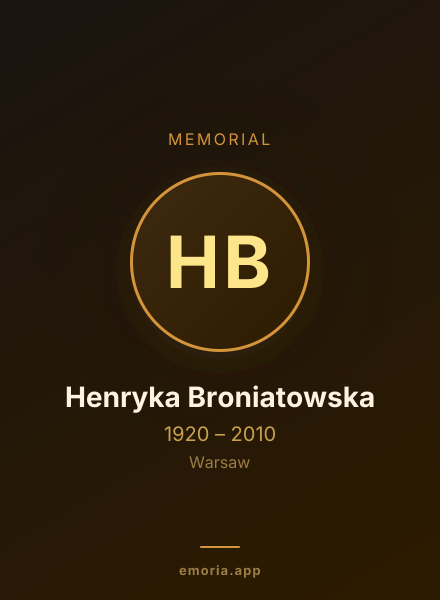 Memorial portrait of Henryka Broniatowska
