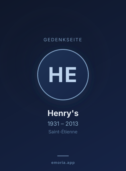 Gedenkportrait von Henry's