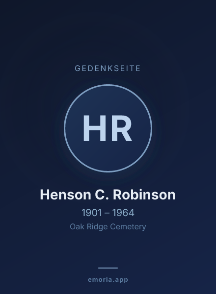 Gedenkportrait von Henson C. Robinson