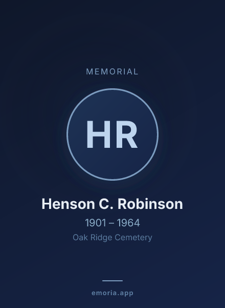 Memorial portrait of Henson C. Robinson