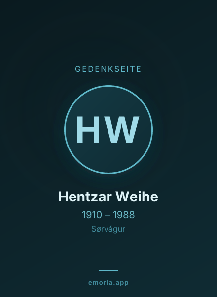 Gedenkportrait von Hentzar Weihe