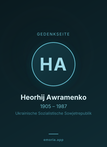 Gedenkportrait von Heorhij Awramenko