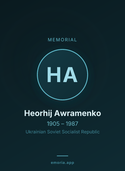 Memorial portrait of Heorhij Awramenko