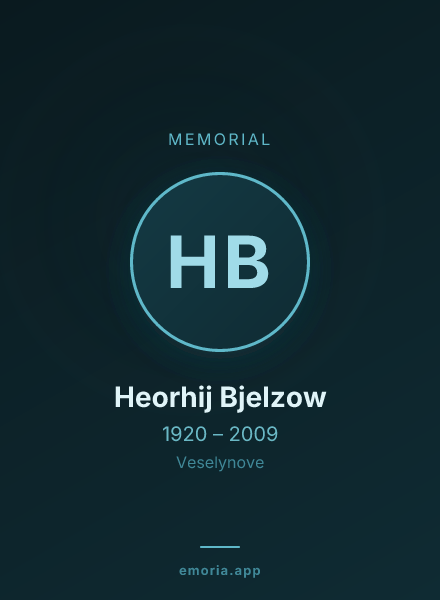 Memorial portrait of Heorhij Bjelzow
