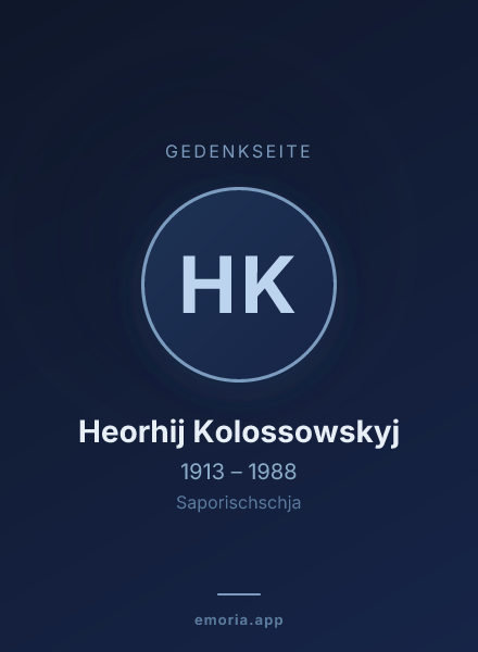 Gedenkportrait von Heorhij Kolossowskyj