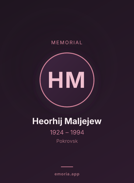 Memorial portrait of Heorhij Maljejew
