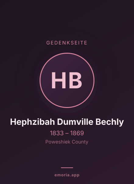 Gedenkportrait von Hephzibah Dumville Bechly