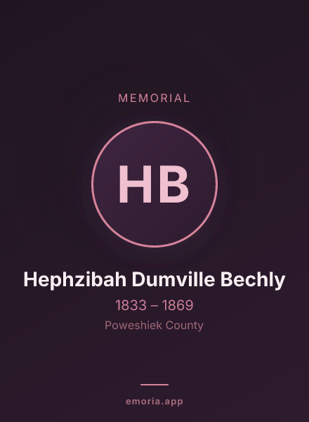 Memorial portrait of Hephzibah Dumville Bechly
